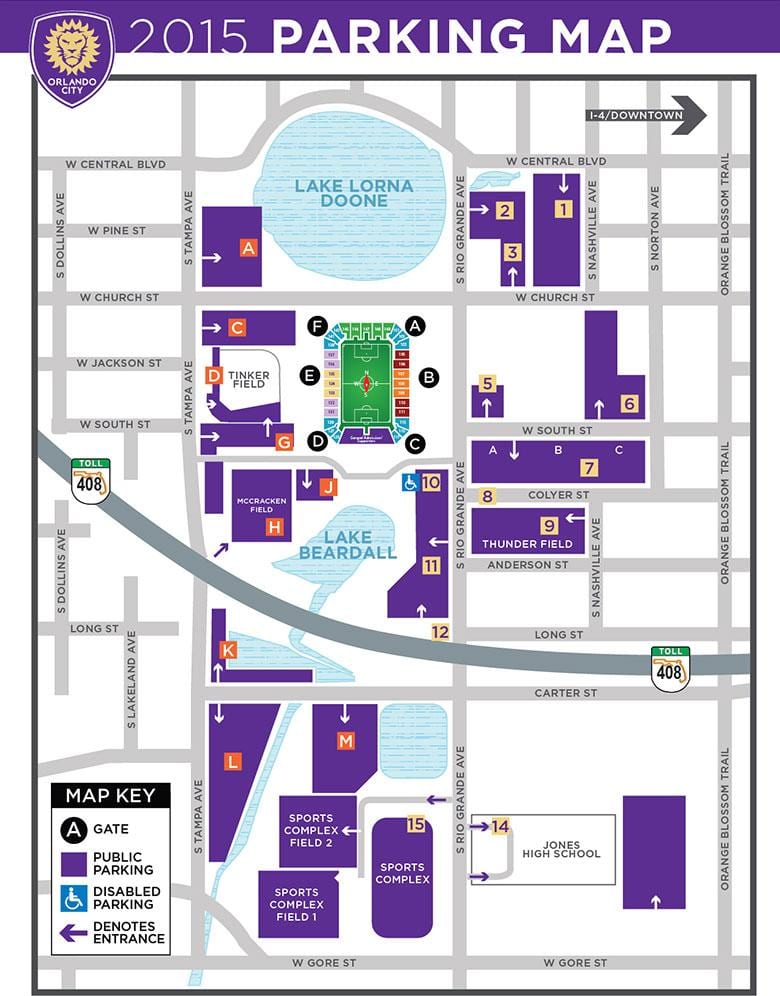 Citrus Bowl parkir peta