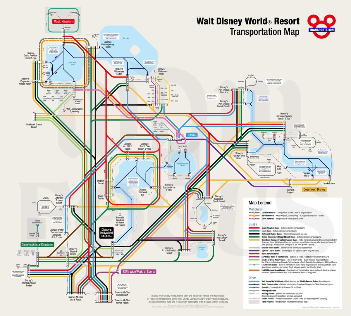 peta dari Disney World monorail