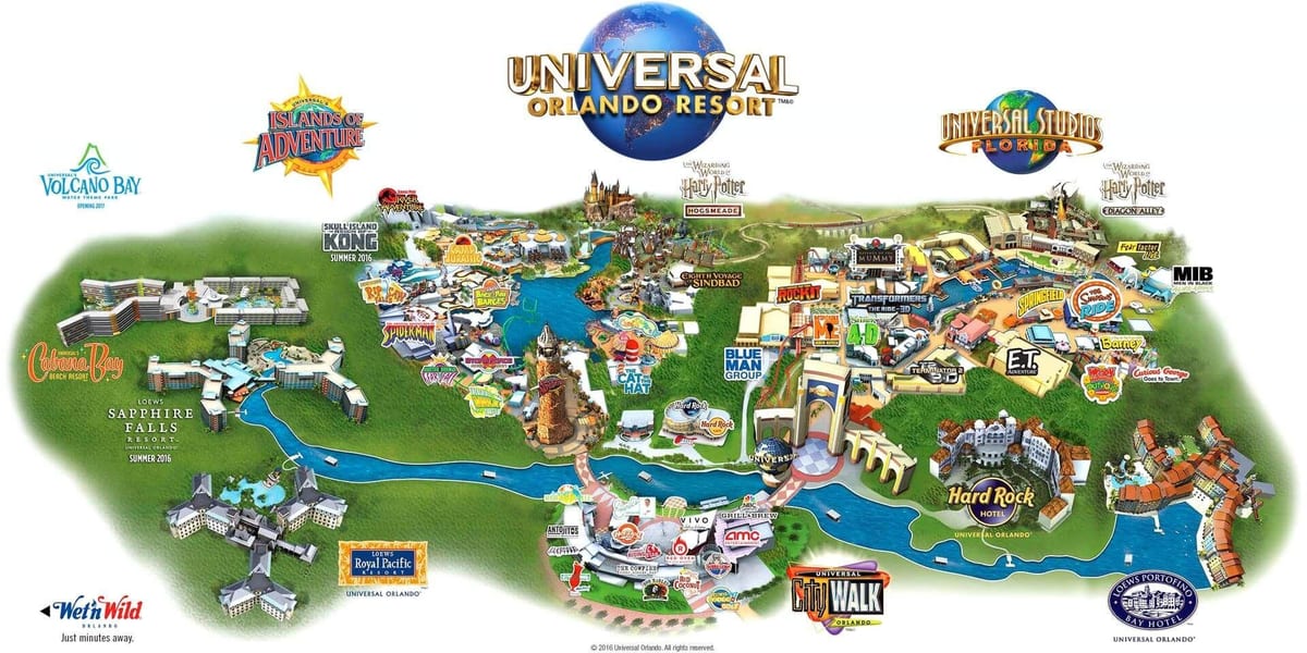 peta dari Universal Orlando
